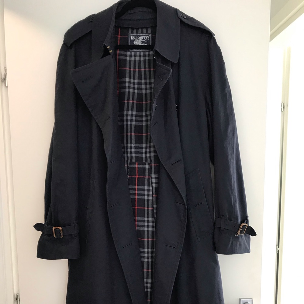 Vintage Burberry Navy Trench Coat